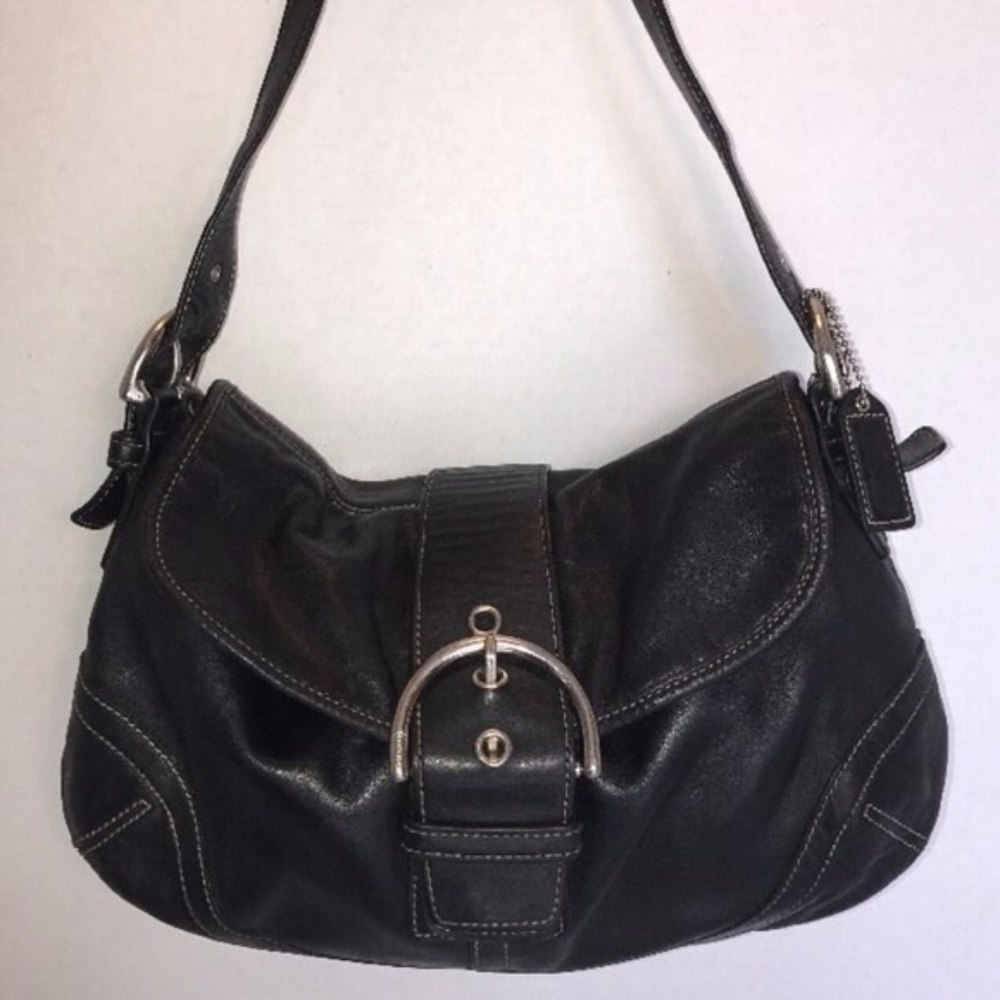 COACH 9248 Black Leather Soho Shoulder Handbag